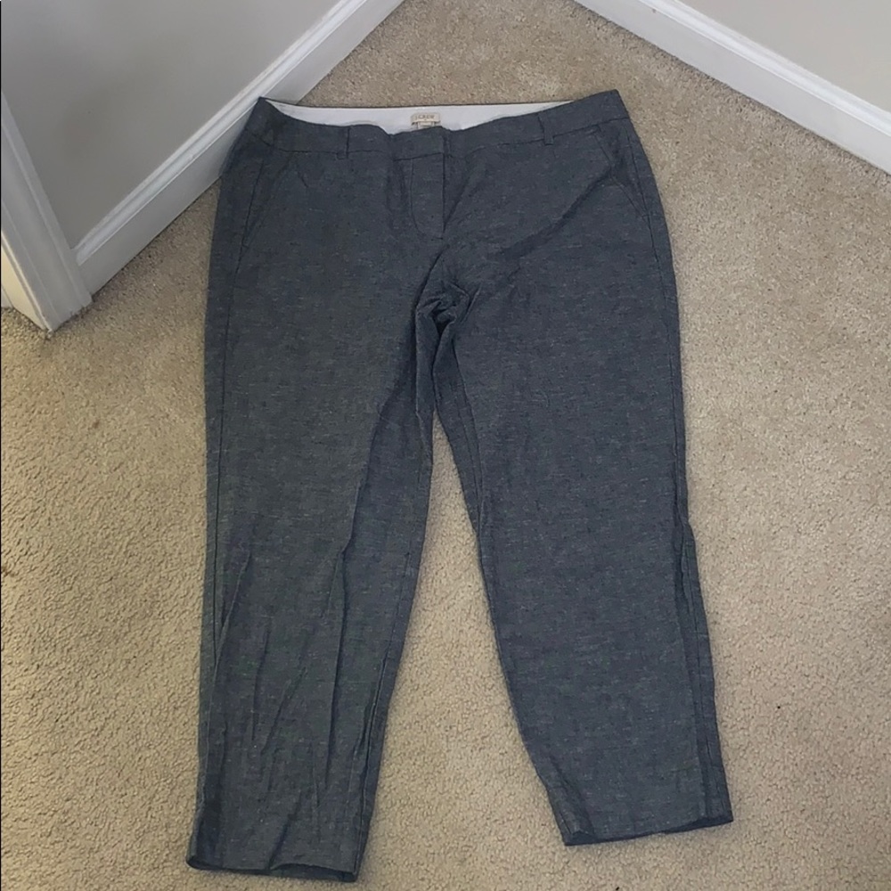 JCrew Factory cropped cotton/linen pants